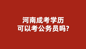 河南成考学历可以考公务员吗?