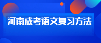 河南成考语文复习方法