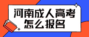 河南成人高考怎么报名