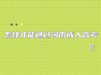 怎样才能通过河南成人高考