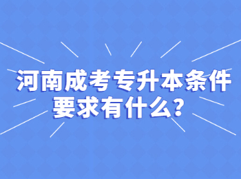 河南成考专升本条件要求有什么?