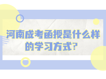 河南成考函授是什么样的学习方式？