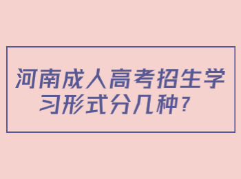 河南成人高考招生学习形式分几种？