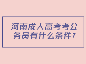 河南成人高考考公务员有什么条件?