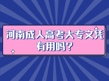 河南成人高考大专文凭有用吗?