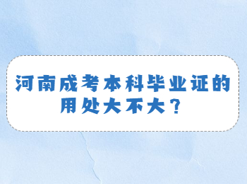 河南成考本科毕业证的用处大不大？