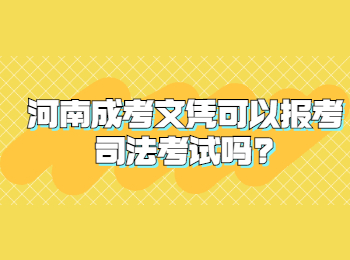 河南成考文凭可以报考司法考试吗?
