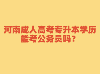 河南成人高考专升本学历能考公务员吗？