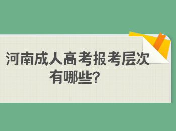 河南成人高考报考层次有哪些？