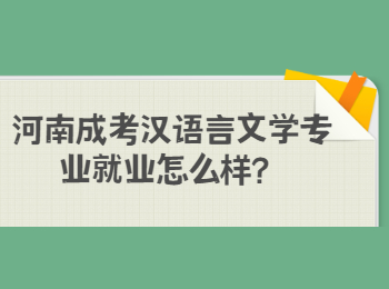 河南成考汉语言文学专业就业怎么样？