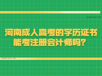 河南成人高考的学历证书能考注册会计师吗?