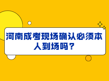 河南成考现场确认必须本人到场吗?