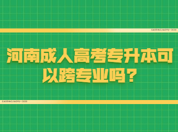 河南成人高考专升本可以跨专业吗?