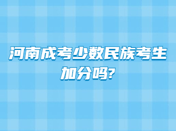 河南成考少数民族考生加分吗?