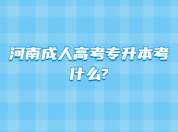 河南成人高考专升本考什么?