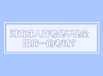 河南成人高考是不是全国统一的考试?