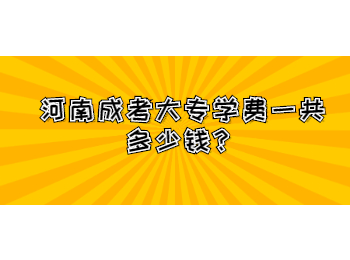 河南成考大专学费一共多少钱？