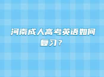 河南成人高考英语如何复习？