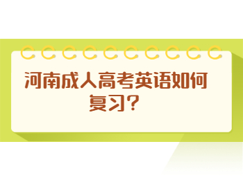 河南成人高考英语如何复习？