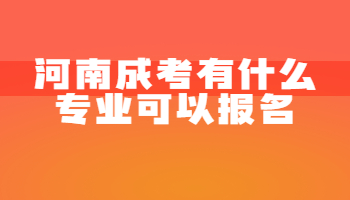 河南成考有什么专业可以报名